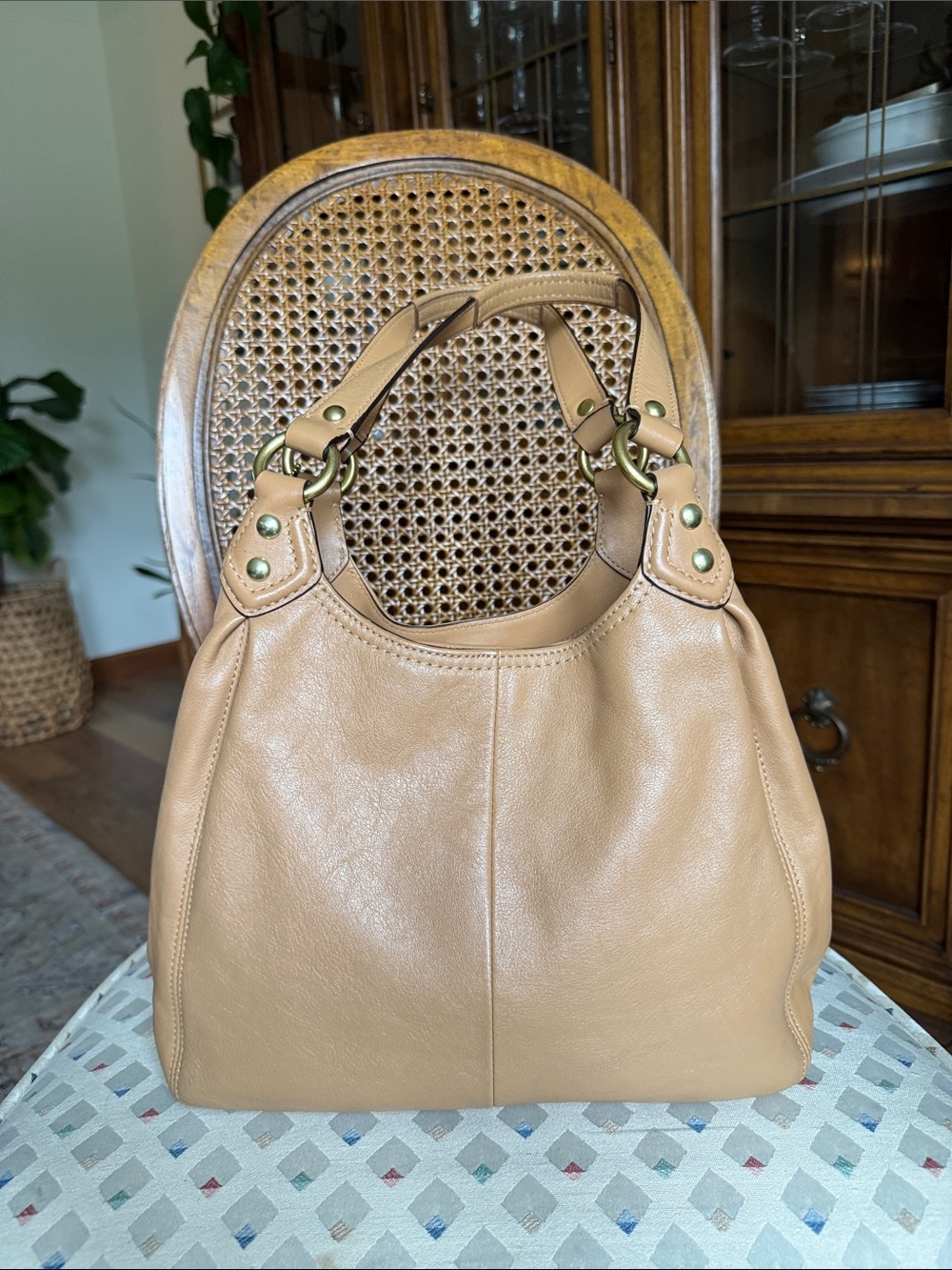 Coach Light Camel Leather Shoulder Hobo Bag with Gold Hardware - Picture 8 of 15